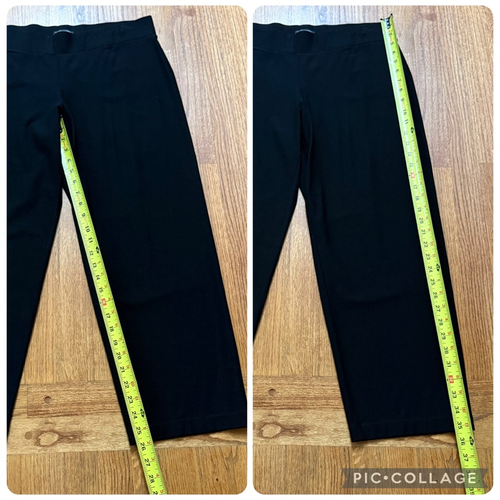 Eileen Fisher Washable Stretch Crepe Straight Pants in Black size L P petite - Picture 12 of 13
